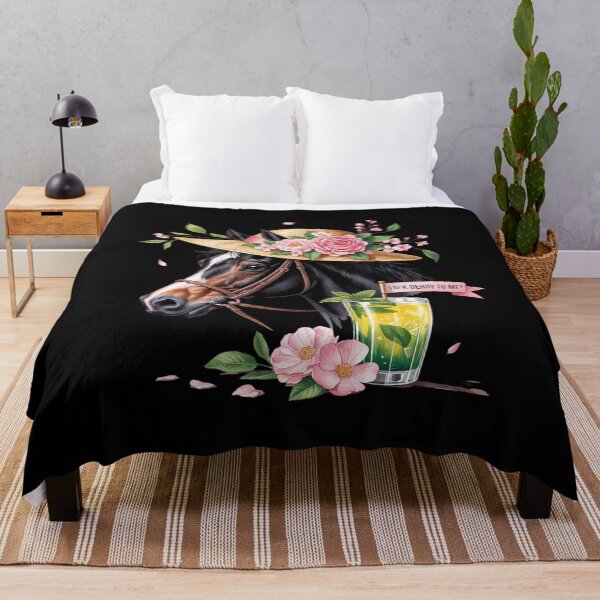 Item preview, Elegant Floral Derby Horse Wall with Mint Cocktail Accen designed and sold by ProudForFunny.