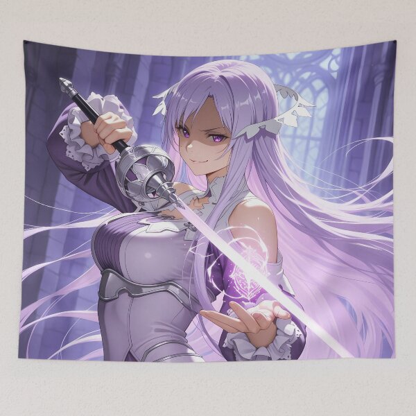 Item preview, Quinella Sword Art Online Anime Fantasy Magic Cathedral Night Purple Anime Girl designed and sold by CarlosBender.