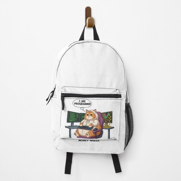 Item preview, Funny Fat Cat Programmer - I Are Programmer Money Rain Sticker designed and sold by Pixel & Beyond.