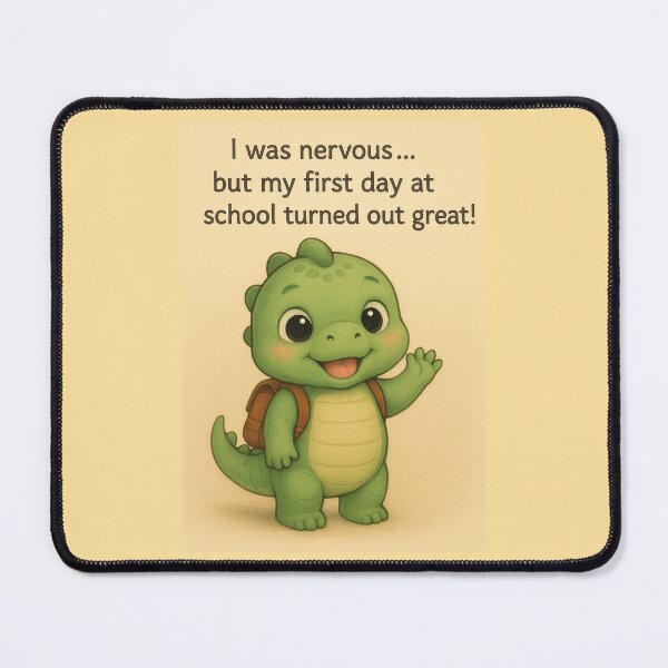 Item preview, Little Dino - Happy at the End of his First Day at School by FunscapeHQ designed and sold by FunscapeHQ.