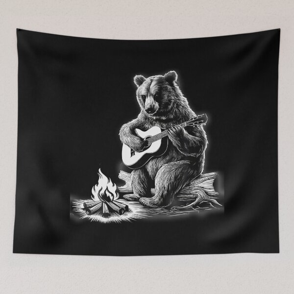 Item preview, Bear Playing Guitar Rock On Campfire Bear designed and sold by kallerqptart.