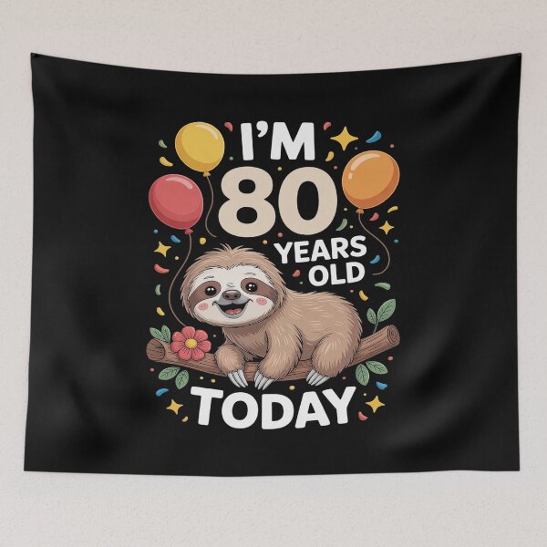 Item preview, 80th Birthday Sloth Lazy Boys Party 80 Year Old designed and sold by RonnasJackson.