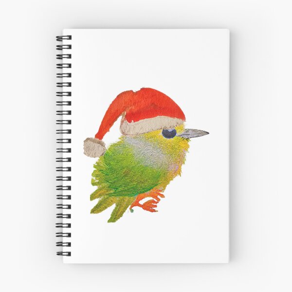 Artikelvorschau, Niedlicher grüner Weihnachtsvogel mit Weihnachtsmütze – Aquarellillustration entworfen und verkauft von NataliaFlaherty.