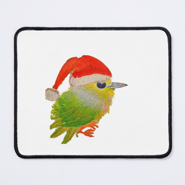 Item preview, Cute Green Christmas Bird in Santa Hat Watercolor Illustration designed and sold by NataliaFlaherty.