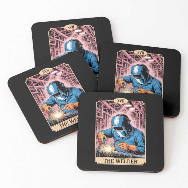 Item preview, The Welder Welding Tarot Card Skeleton Metal Worker designed and sold by duolastgend.
