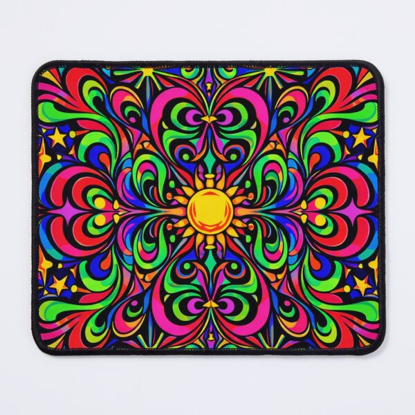 Item preview, Trippy Psychedelic Retro 70s Abstract Art - Vibrant Neon Kaleidoscope T-Shirt Design designed and sold by goodcrystals.