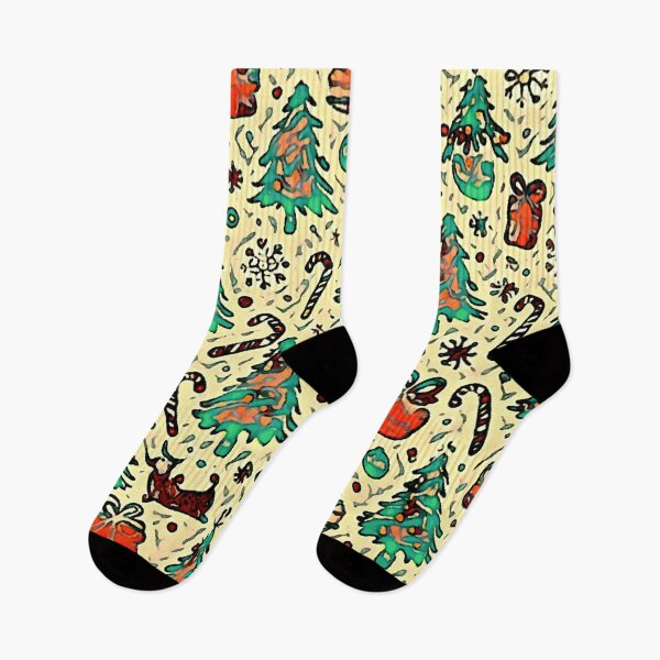 Item preview, "Whimsical Christmas Delights: Seamless Pattern with Trees, Candy Canes, and Snowflakes" designed and sold by shaang.