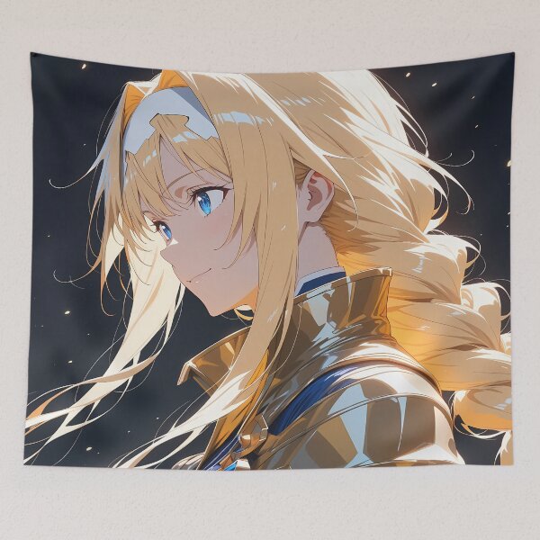 Item preview, Alice Zuberg Sword Art Online Anime Fantasy Warrior Golden Wind Anime Girl designed and sold by Raslbazola.