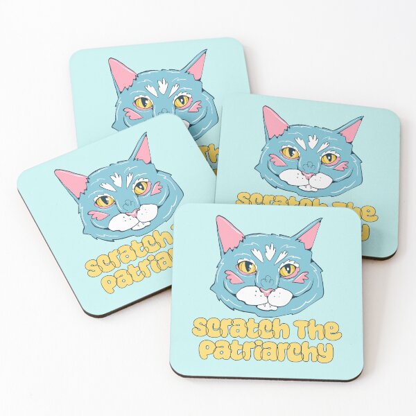 Item preview, scratch the patriarchy- feisty blue cat art designed and sold by crestfallenmermaid.