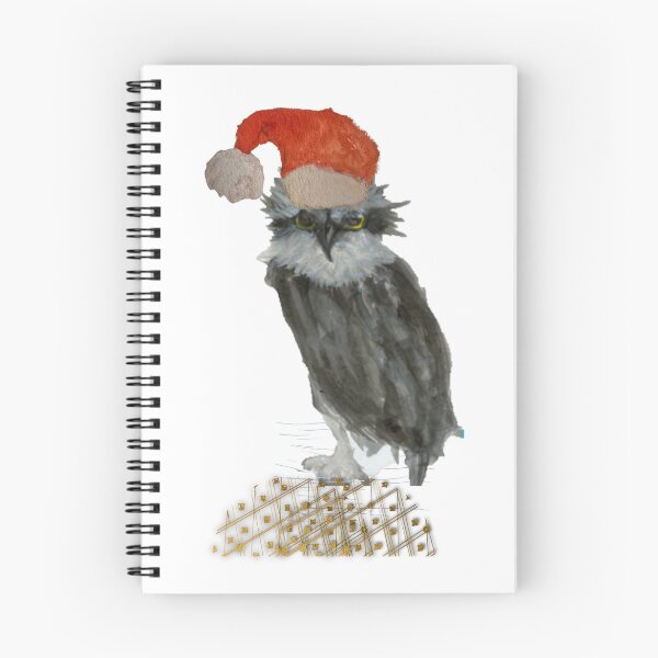 Item preview, Cute Gray Christmas Osprey in Santa Hat Watercolor Illustration designed and sold by NataliaFlaherty.