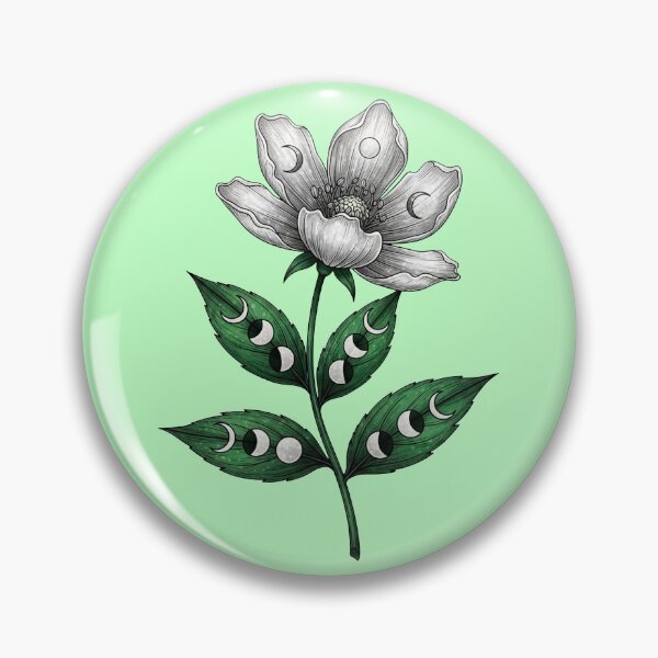 Item preview, Silver Moonflower - Vintage Jewel Botany & Crystal Alchemy designed and sold by Credisaim.