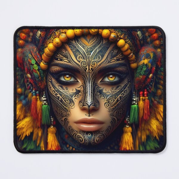 Item preview, Earthbound Empress – Tribal Spirit Portrait designed and sold by Okmanoo.