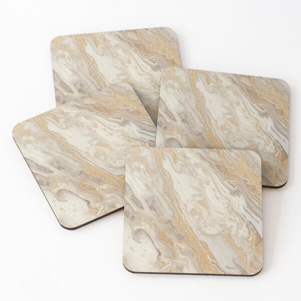 Item preview, Natural light beige marble with gold glitter, wave pattern with golden glitter designed and sold by angel-cat-22.