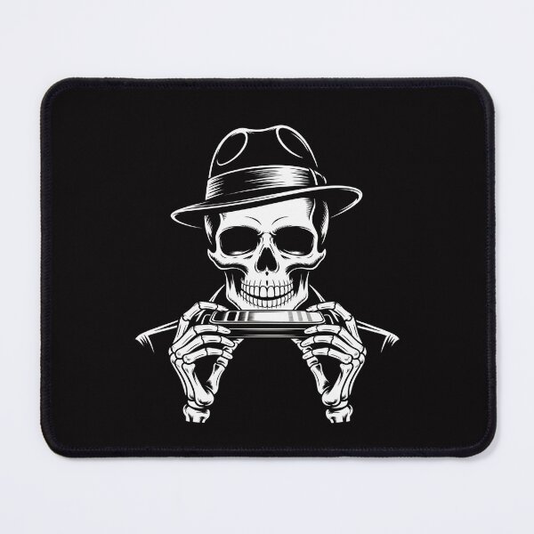 Item preview, Skeleton Playing Harmonica Blues Musician Mouth Organ Player designed and sold by tlallimicrichi.