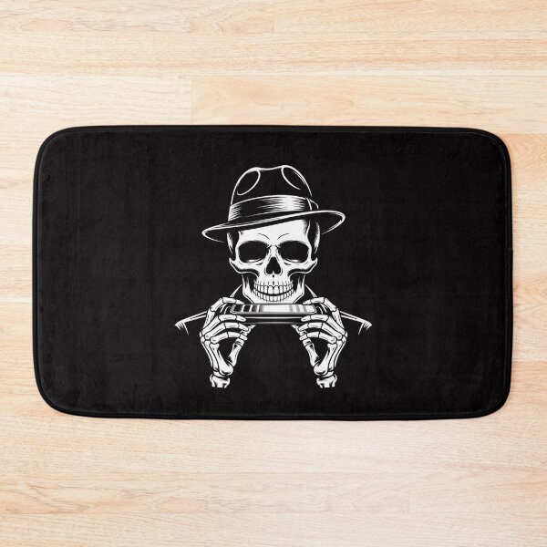 Item preview, Skeleton Playing Harmonica Blues Musician Mouth Organ Player designed and sold by tlallimicrichi.