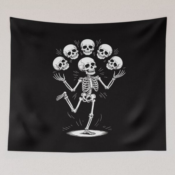 Item preview, Skeleton Juggling Skulls - Juggle Circus Lover designed and sold by tlallimicrichi.
