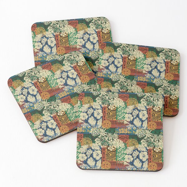 Item preview, Colorful Retro Hawaiian Tropical Hibiscus, Palm, Monstera,Tapa Floral designed and sold by RetroMaggie.