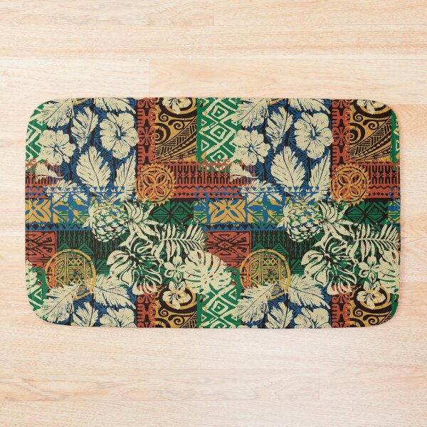 Item preview, Colorful Retro Hawaiian Tropical Hibiscus, Palm, Monstera,Tapa Floral designed and sold by RetroMaggie.