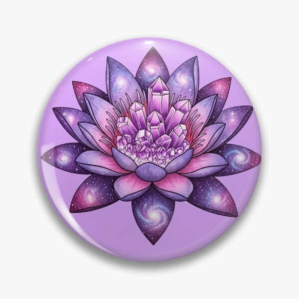 Item preview, Amethyst Lotus - Vintage Jewel Botany & Crystal Alchemy designed and sold by Credisaim.