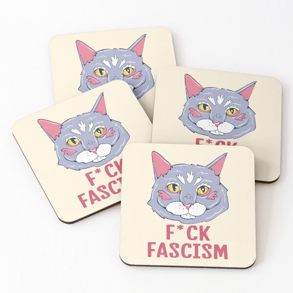 Item preview, Eff Fascism - feisty blue cat art designed and sold by crestfallenmermaid.