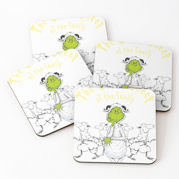 Item preview, The Grinch Sheep of the Family yerllow letters designed and sold by MuggiesUSA.