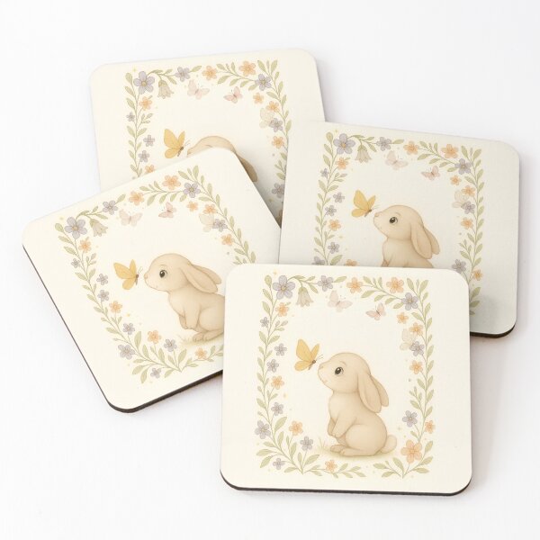 Item preview, Bunny & Butterfly – Whimsical Storybook Animal Art for Kids from FunscapeHQ designed and sold by FunscapeHQ.
