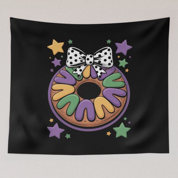 Item preview, King Cake Coquette Bow Beads Happy Mardi Gras designed and sold by RonnasJackson.