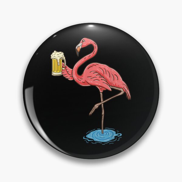 Artikelvorschau, Flamingo trinkt Bier (Retro) entworfen und verkauft von PhyllisHelen.