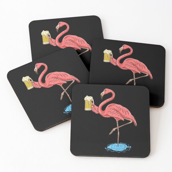 Item preview, Flamingo Drinking Beer Retro designed and sold by PhyllisHelen.