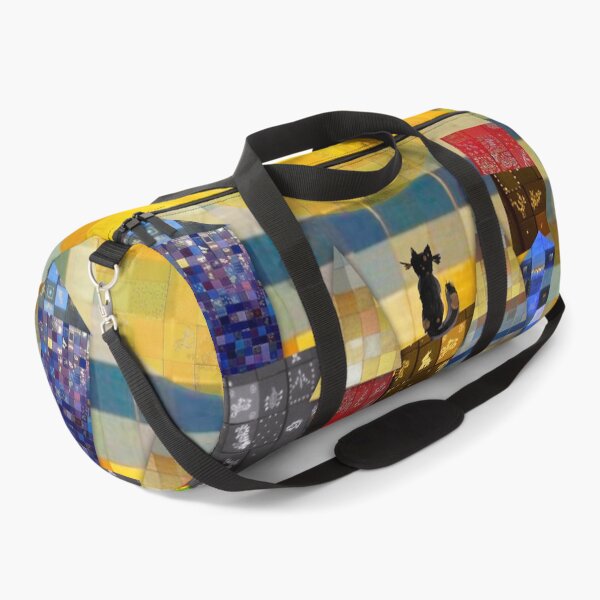 Item preview, Whimsical Black Cat in a Mosaic City Under a Yellow Sun designed and sold by NataliaFlaherty.