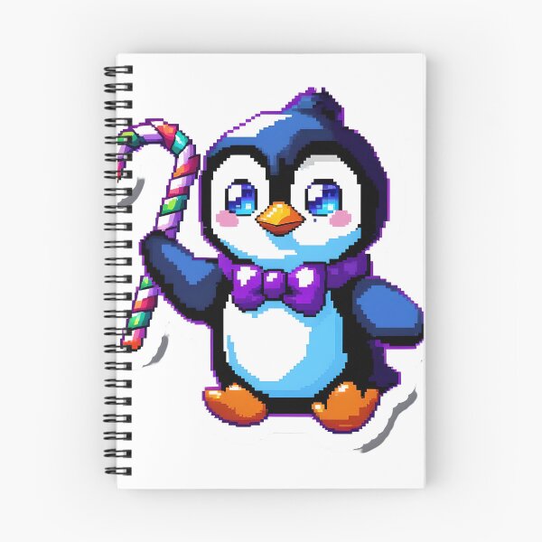 Item preview, Cute Pixel Penguin Holding Candy Cane Christmas Sticker designed and sold by BankMano.