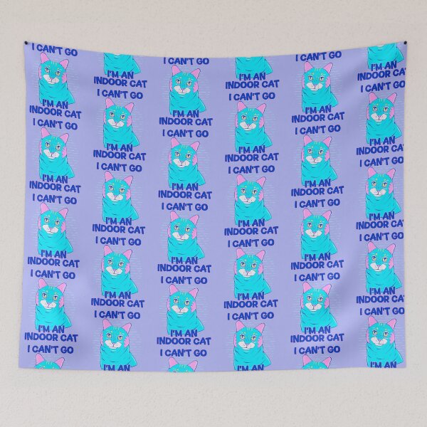 Item preview, i can’t go, i’m an indoor cat - introvert cat art designed and sold by crestfallenmermaid.