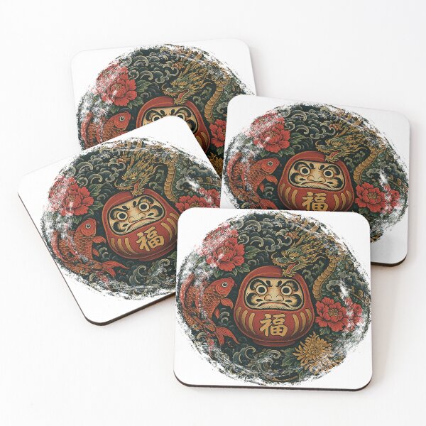 Item preview, Floral Daruma of Perseverance designed and sold by pecussoul.