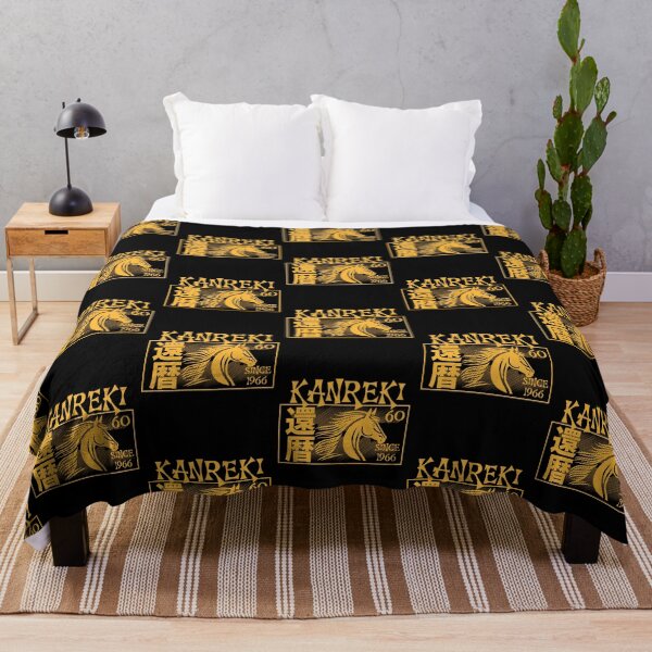 Item preview, Kanreki 1966 Horse – Japanese 60th Birthday Gold Line Art designed and sold by TheTrendsDesk.