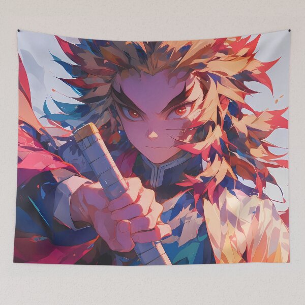 Item preview, Kyojuro Rengoku Demon Slayer Anime Flame Heroic Resolve designed and sold by thedarvills.