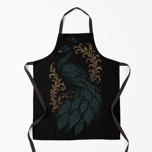 Item preview, Gothic Peacock with Gold Filigree – Dark Victorian Luxury Bird Art designed and sold by Mouraludia.
