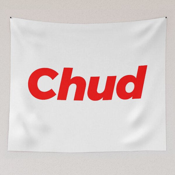 Item preview, Chud, Red Italic Bold Memes designed and sold by Memes N Lore .