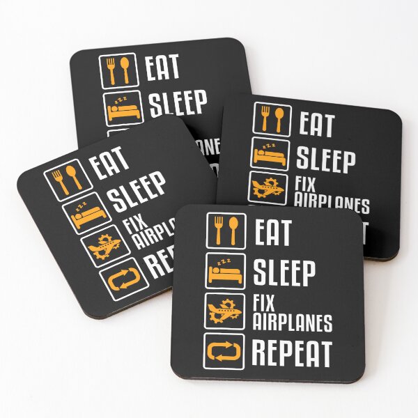 Item preview, Eat Sleep Fix Airplanes Repeat Funny Aircraft Mechanic Crew designed and sold by cordfried3h.