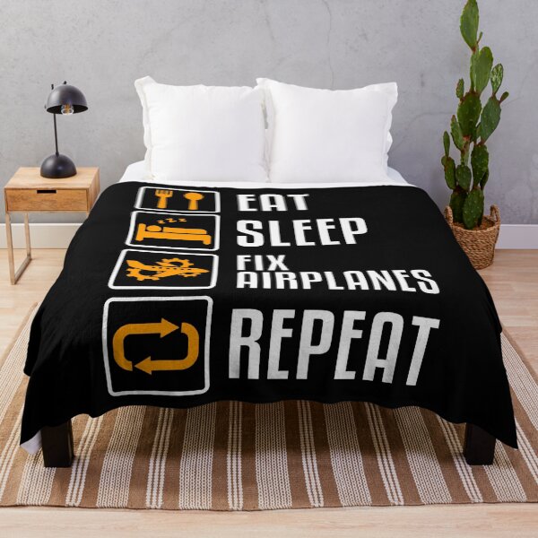 Item preview, Eat Sleep Fix Airplanes Repeat Funny Aircraft Mechanic Crew designed and sold by cordfried3h.