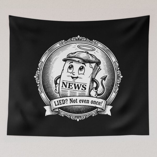 Item preview, Fake News Retro Cartoon Newspaper Satire designed and sold by neverhappened.