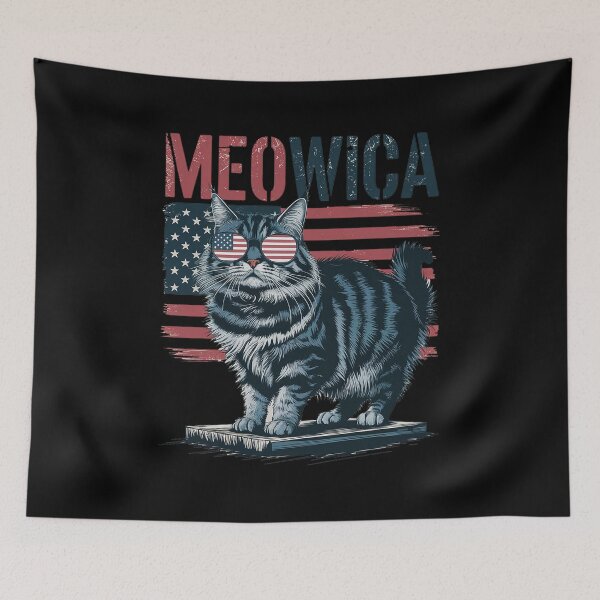 Artikelvorschau, Merica Patriotische Maine-Coon-Katze, Meowica 4. Juli-Katze entworfen und verkauft von Rrettgison.