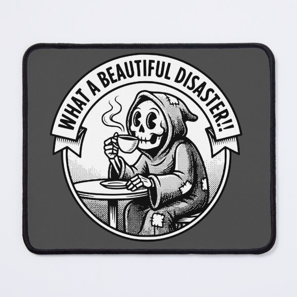 Item preview, Beautiful Disaster Coffee Grim Reaper Retro Cartoon designed and sold by neverhappened.