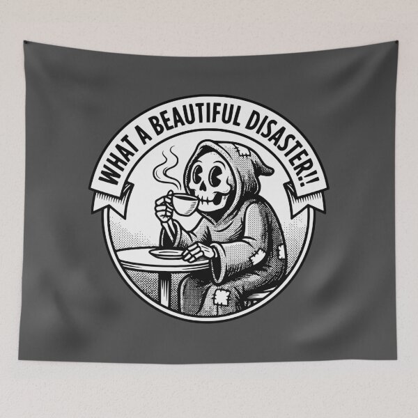 Item preview, Beautiful Disaster Coffee Grim Reaper Retro Cartoon designed and sold by neverhappened.