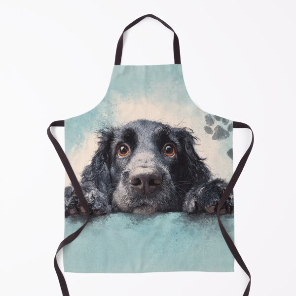 Item preview, Blue Picardy Spaniel Peeking over Wall 01 designed and sold by Elisabeth Lucas.
