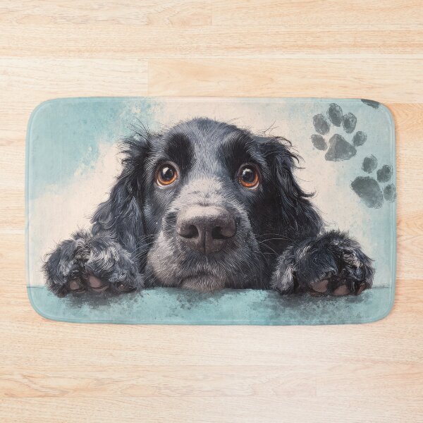 Item preview, Blue Picardy Spaniel Peeking over Wall 01 designed and sold by Elisabeth Lucas.