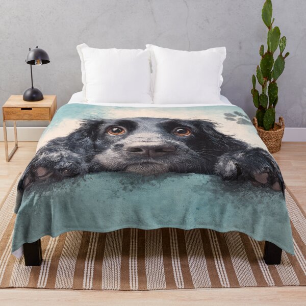 Item preview, Blue Picardy Spaniel Peeking over Wall 01 designed and sold by Elisabeth Lucas.