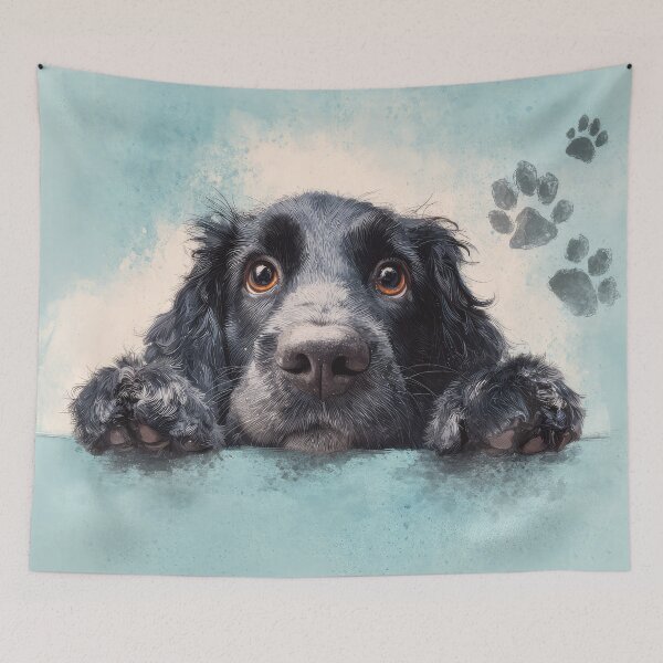 Item preview, Blue Picardy Spaniel Peeking over Wall 01 designed and sold by Elisabeth Lucas.