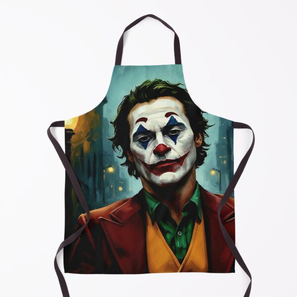 Item preview, Melancholic Clown Portrait Art | Red Suit Character Painting | Textured City Streetlight Impasto Poster designed and sold by Art's Diner.