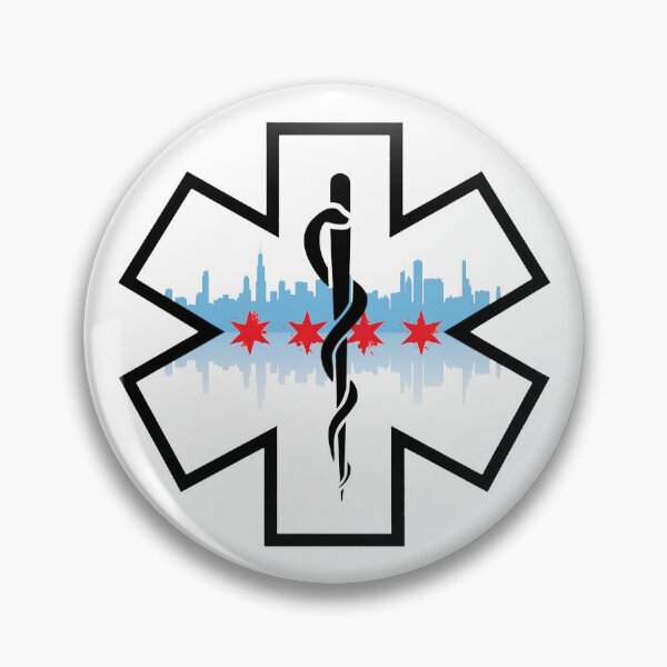 Item preview, Chicago Skyline EMS Star of Life (White Background) designed and sold by BerlinerKatzen.