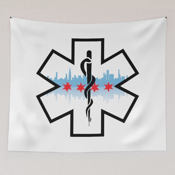 Item preview, Chicago Skyline EMS Star of Life (White Background) designed and sold by BerlinerKatzen.